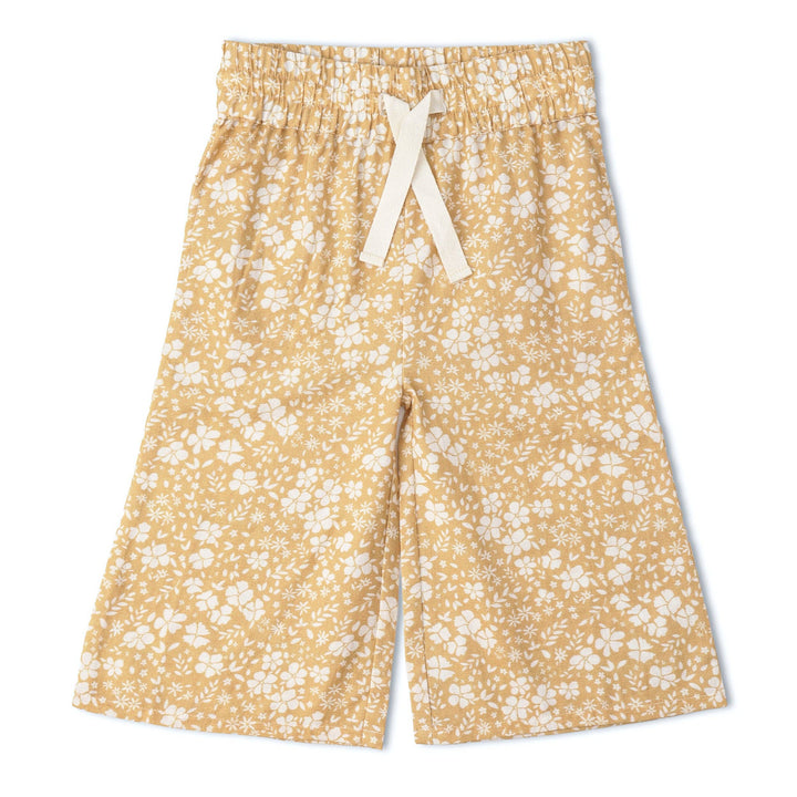 Organic Ruffle Top & Pants Set - Yellow Blossom