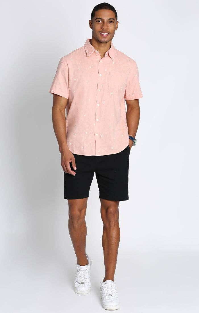 Cotton Linen Blend Short Sleeve Shirt