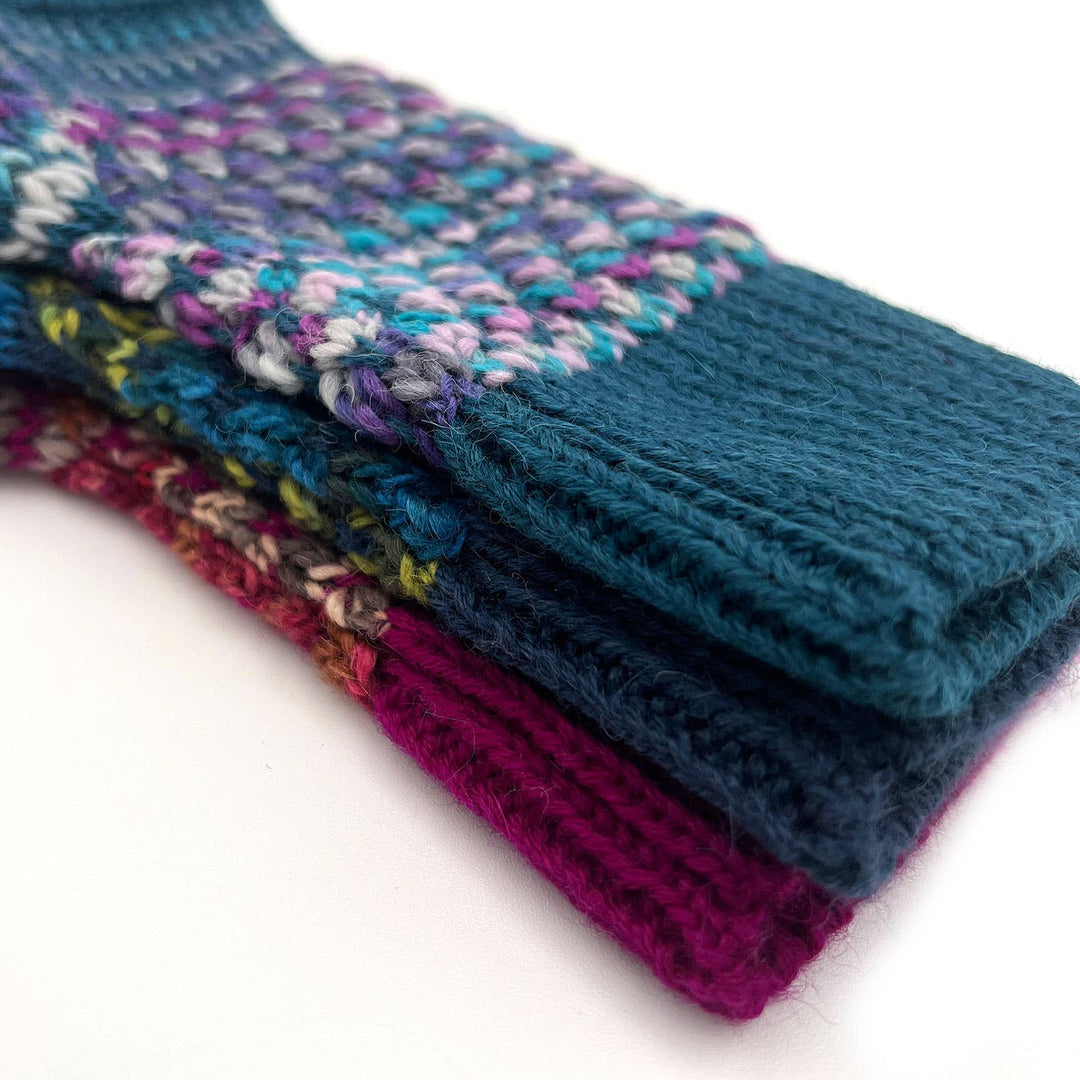 Kid's Alpaca Gloves - Speckle - Bluefish