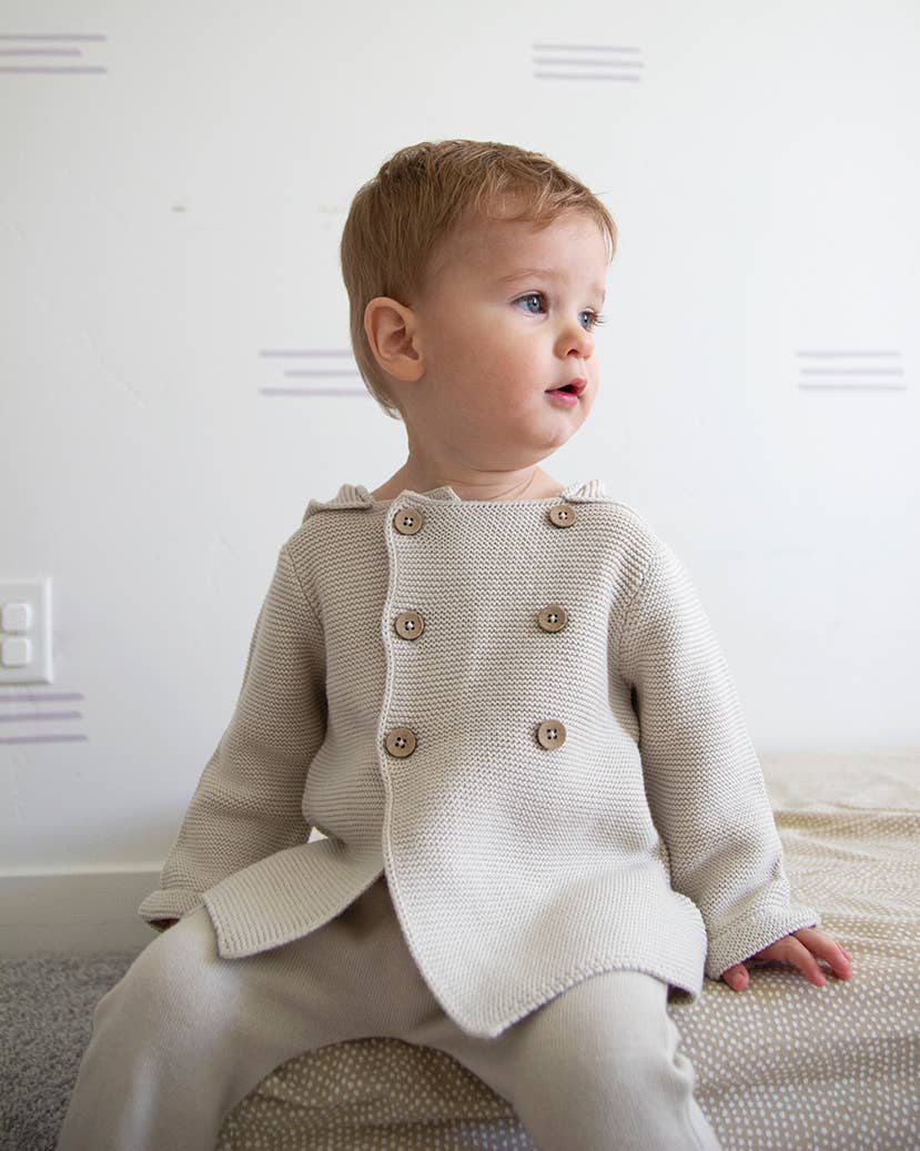 Hooded Double Button Baby Coat Jacket (Organic) 4 Colors