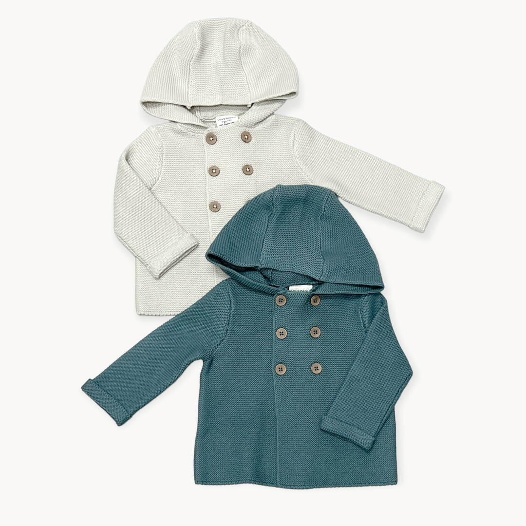 Hooded Double Button Baby Coat Jacket (Organic) 4 Colors