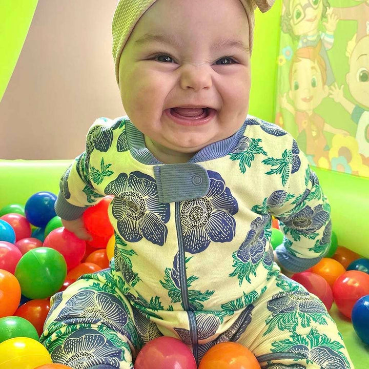 100% Organic Cotton One-piece Baby Pajamas: Artist Designed Prints