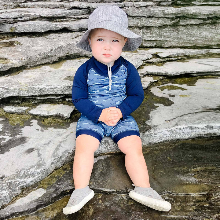 Grey Herringbone | Cotton Bucket Hat