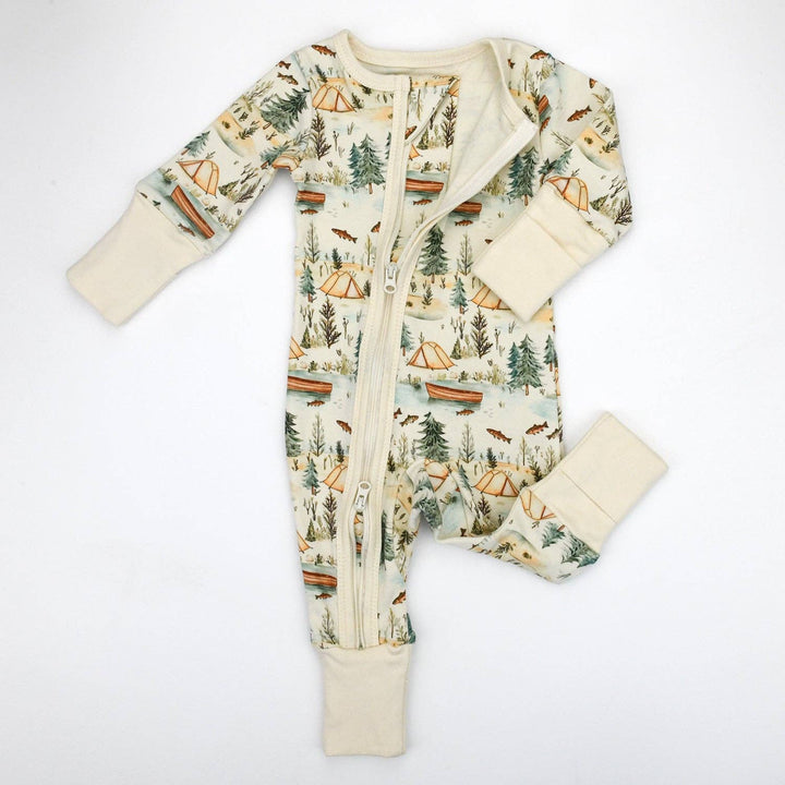 Organic Cotton Baby Pajamas 2-Way Zip Front Zipper Sleeper, Everett