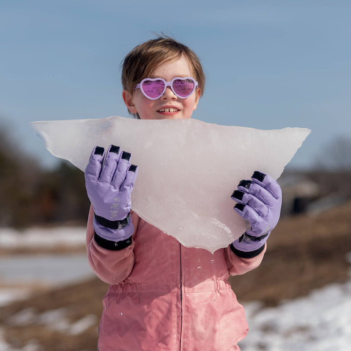 Neon Peaks | Kids Cozy Knit Mittens