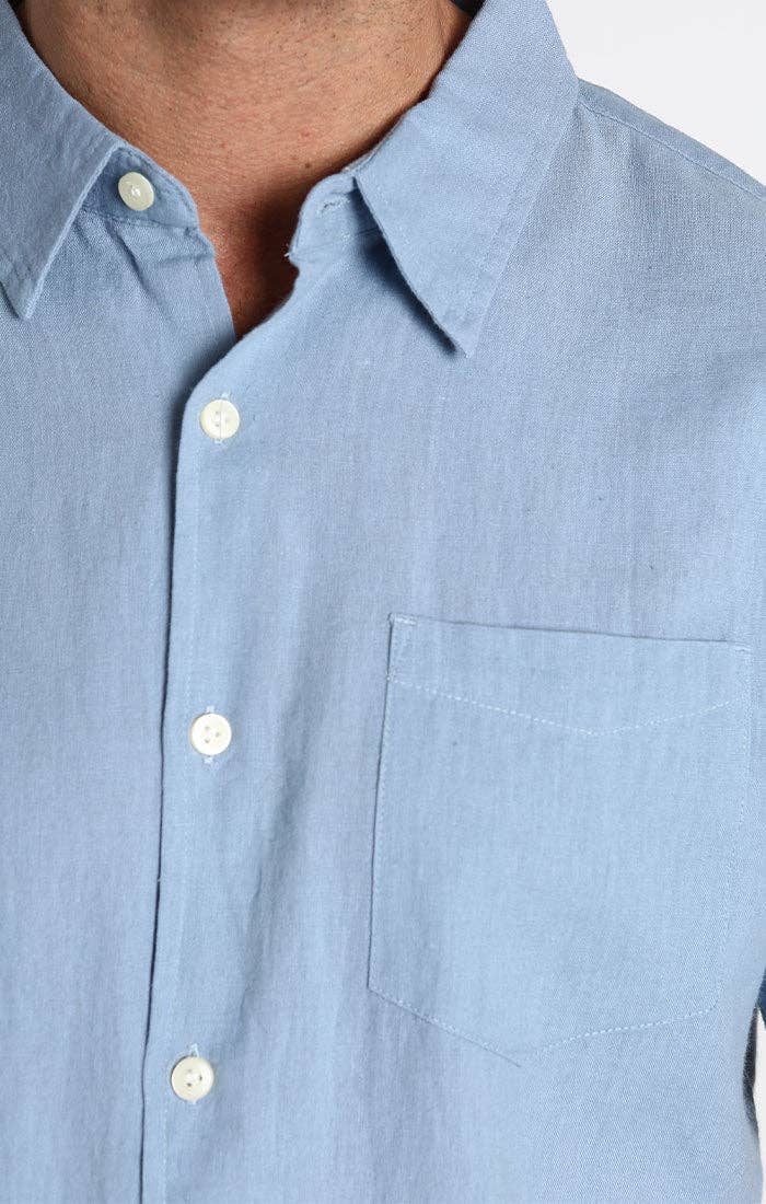 Cotton Linen Blend Short Sleeve Shirt