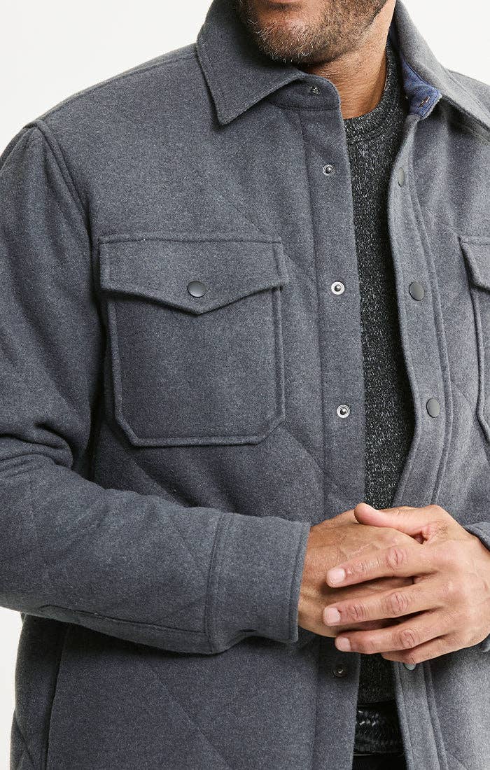 Quilted Brushed Knit Shirt Jacket