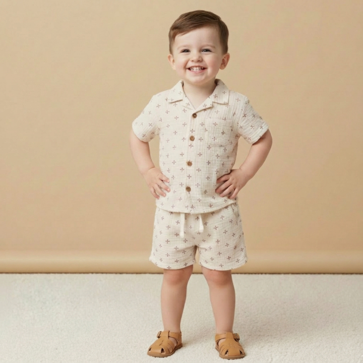 Organic Shirt & Shorts Set - Cross
