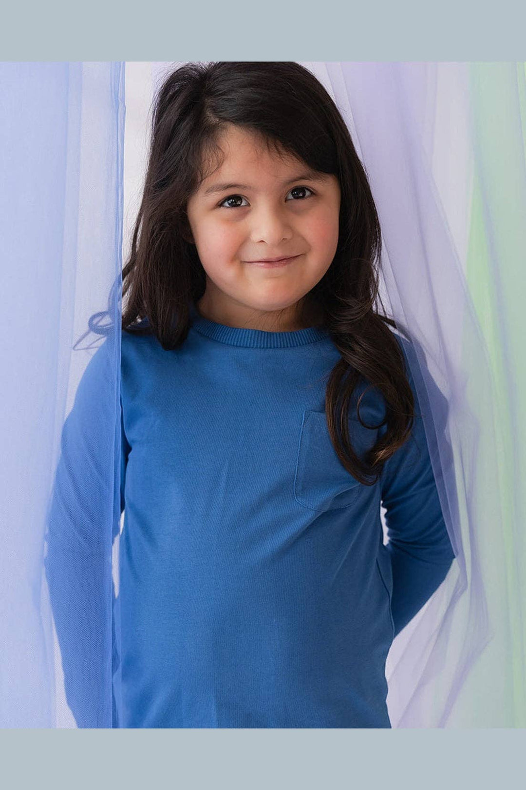Organic Cotton Kids Shirts - Long Sleeve Pocket Tee