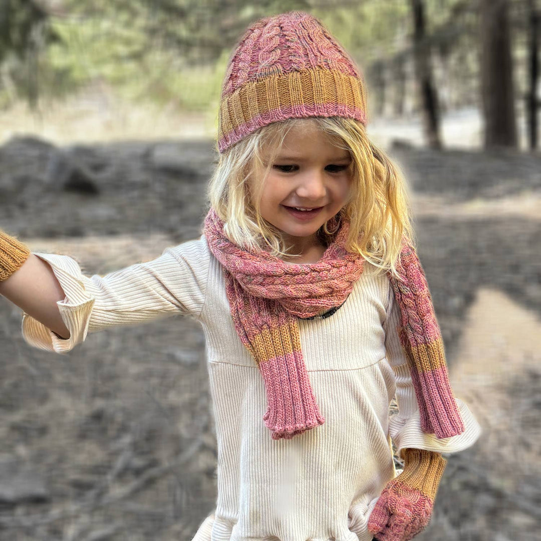 Kid's Alpaca Scarves - Braided - Sunny Swirl