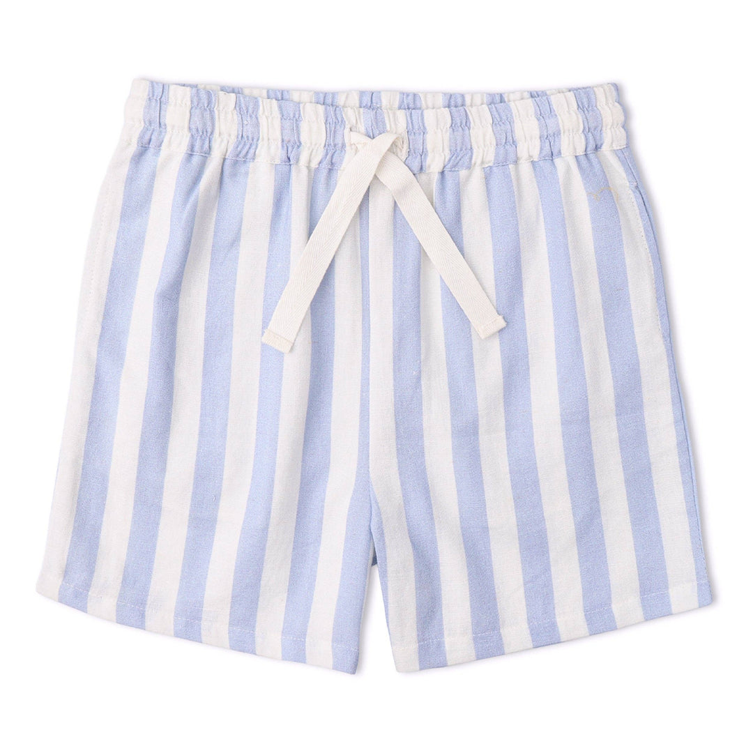 Organic Shirt & Shorts Set - Blue Stripes