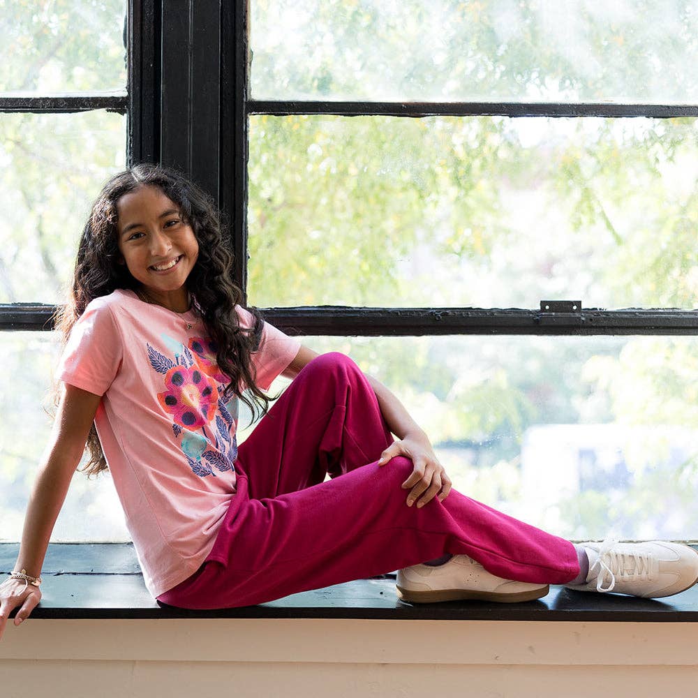 Kids Cozy Fleece Wide Leg Pants: 100% Organic Cotton