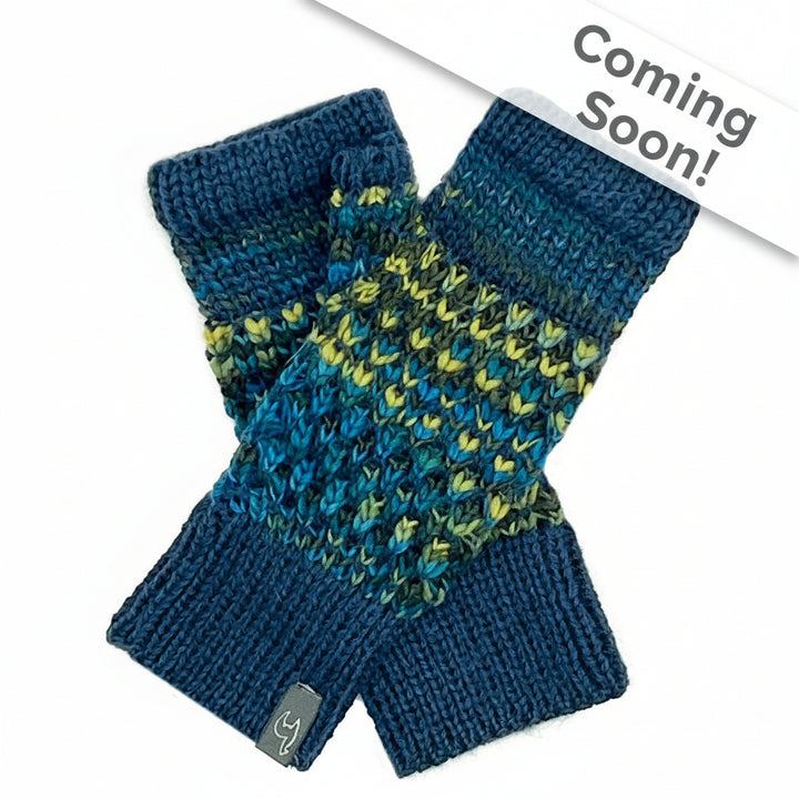 Kid's Alpaca Gloves - Speckle - Bluefish