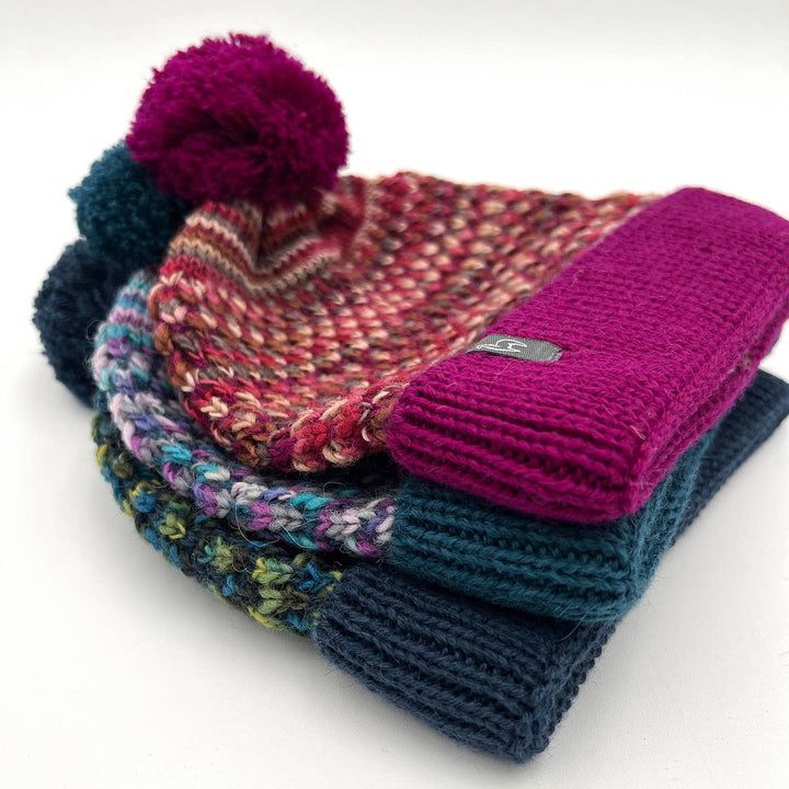 Kid's Alpaca Beanie Hat - Speckle - Bluefish