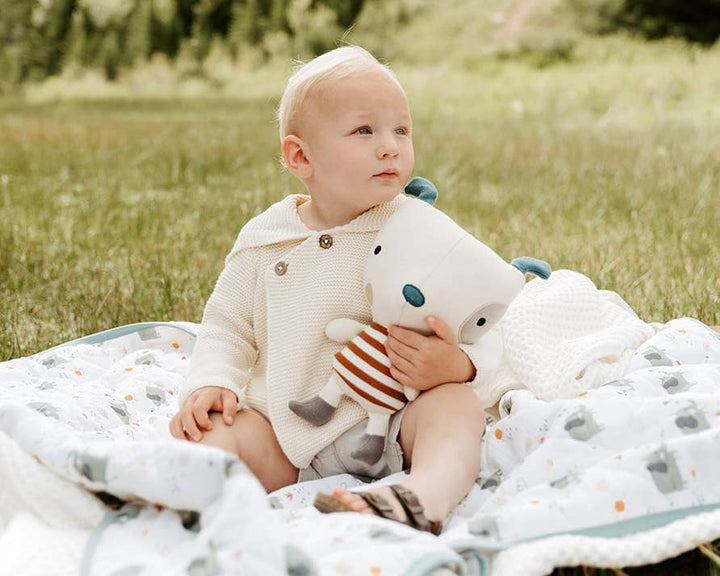 Milan Pastel Hooded Sweater Knit Baby Jacket (Organic Cotton