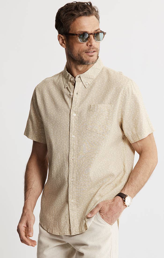 Cotton Linen Blend Short Sleeve Shirt