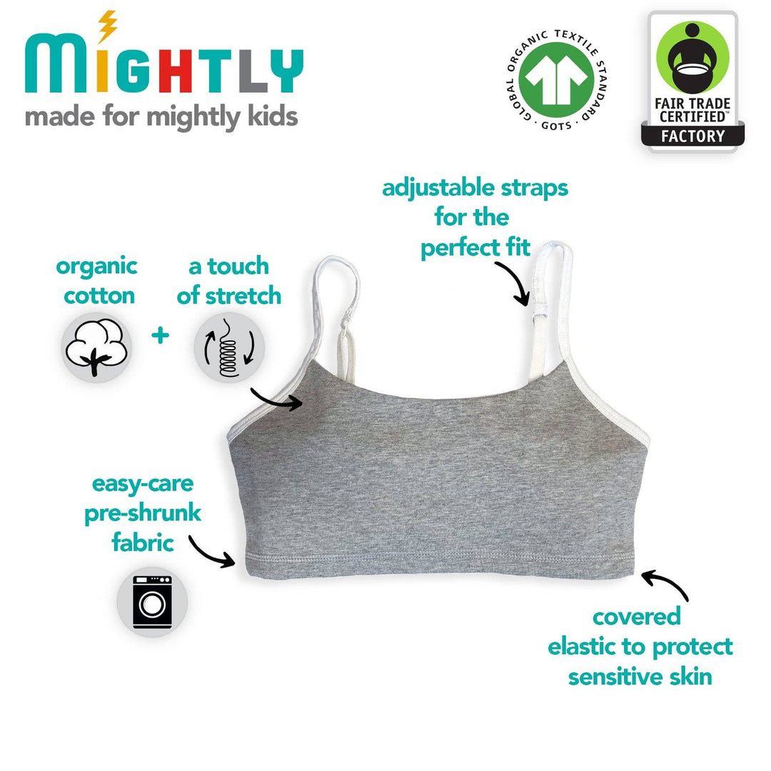 Girls Organic Cotton Bralette 3 Pack