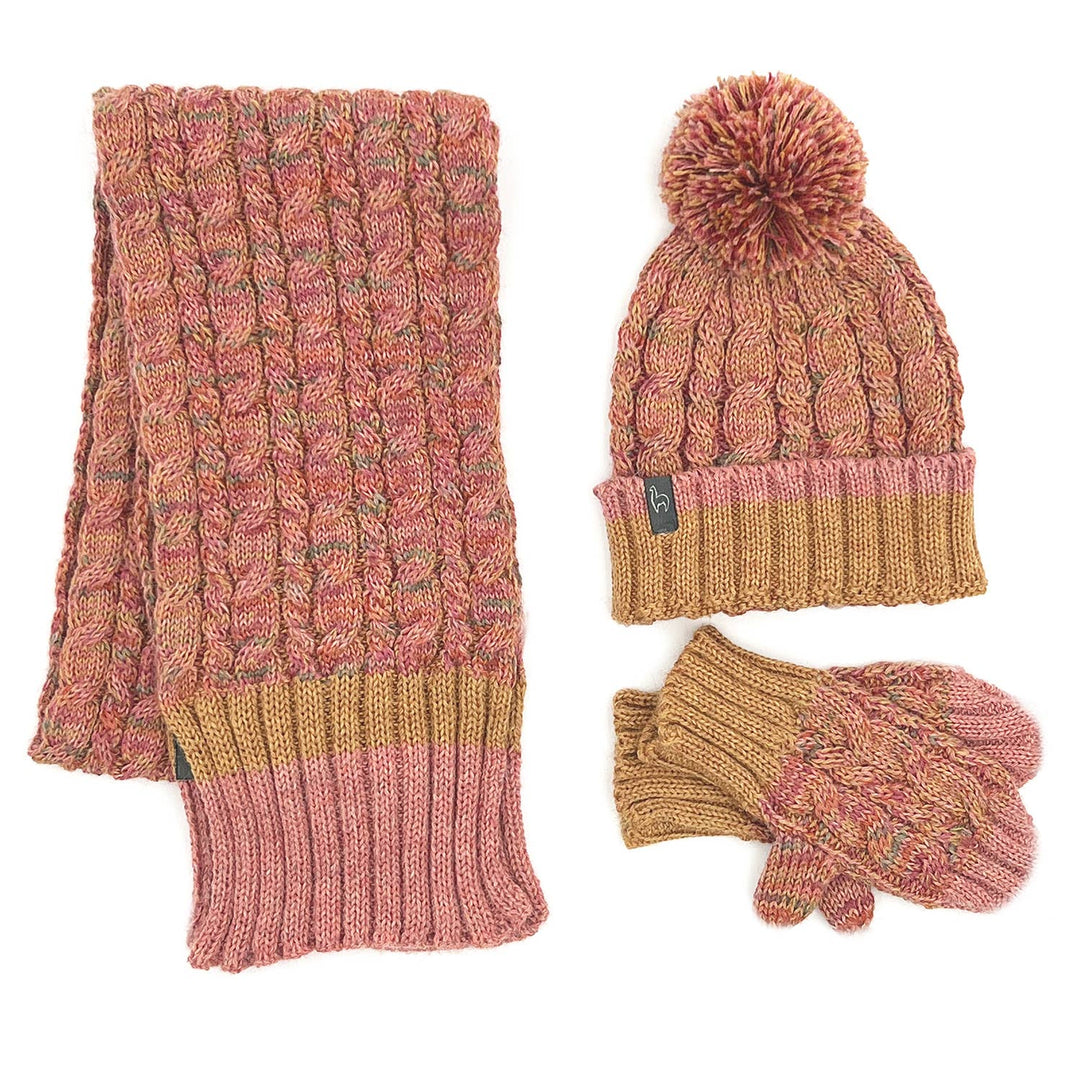 Kid's Alpaca Scarves - Braided - Sunny Swirl