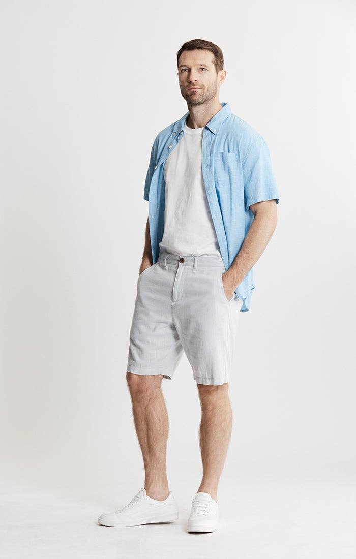 Cotton Linen Blend Short Sleeve Shirt