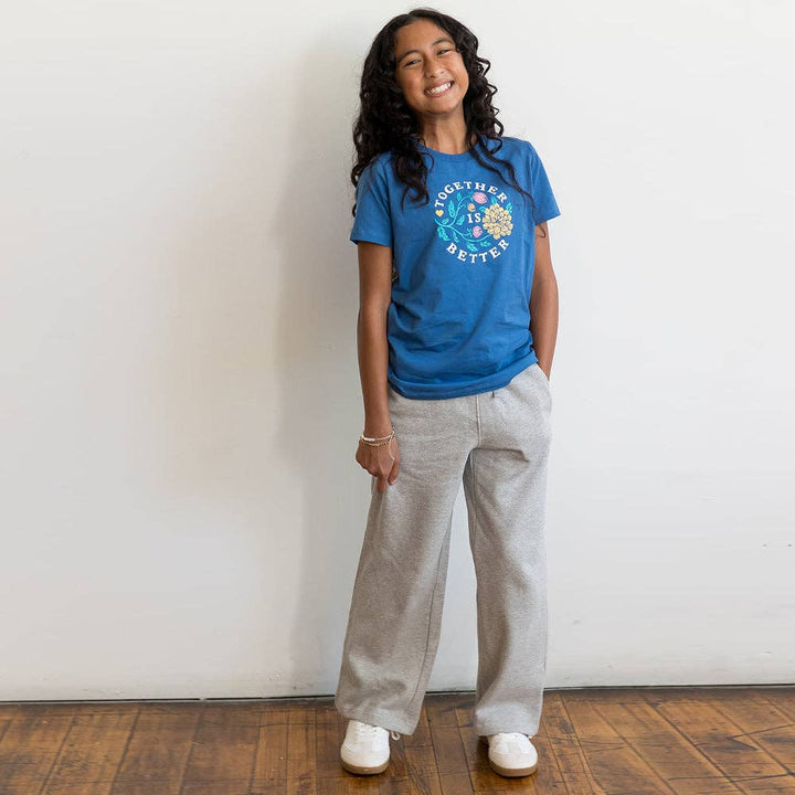 Kids Cozy Fleece Wide Leg Pants: 100% Organic Cotton