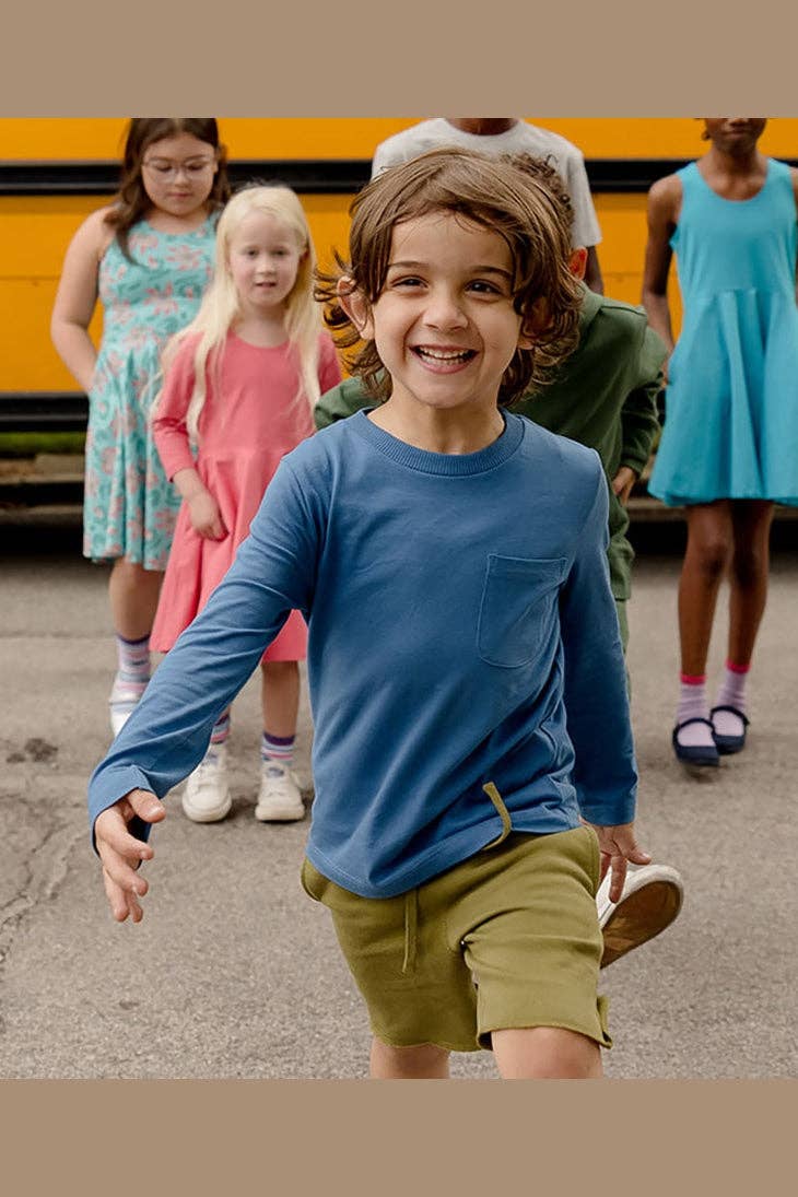 Organic Cotton Kids Shirts - Long Sleeve Pocket Tee