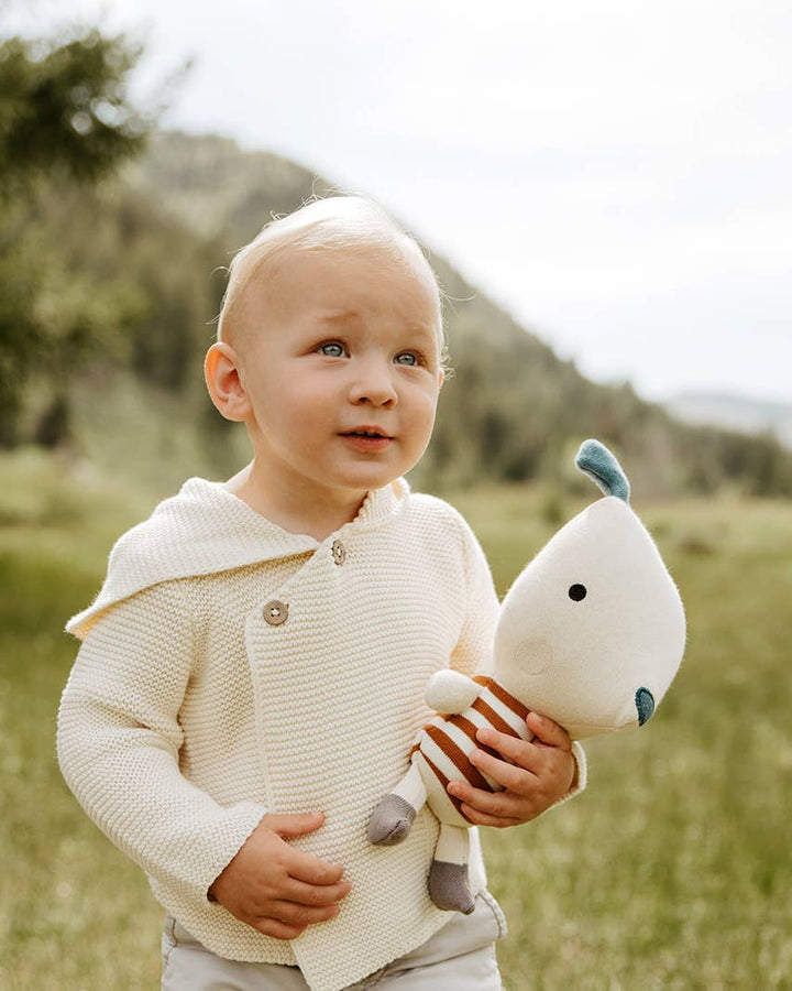 Milan Pastel Hooded Sweater Knit Baby Jacket (Organic Cotton