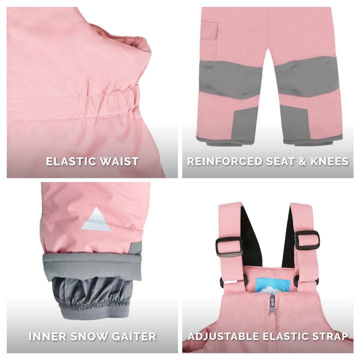 Dusty Pink | Kids Snow Overalls