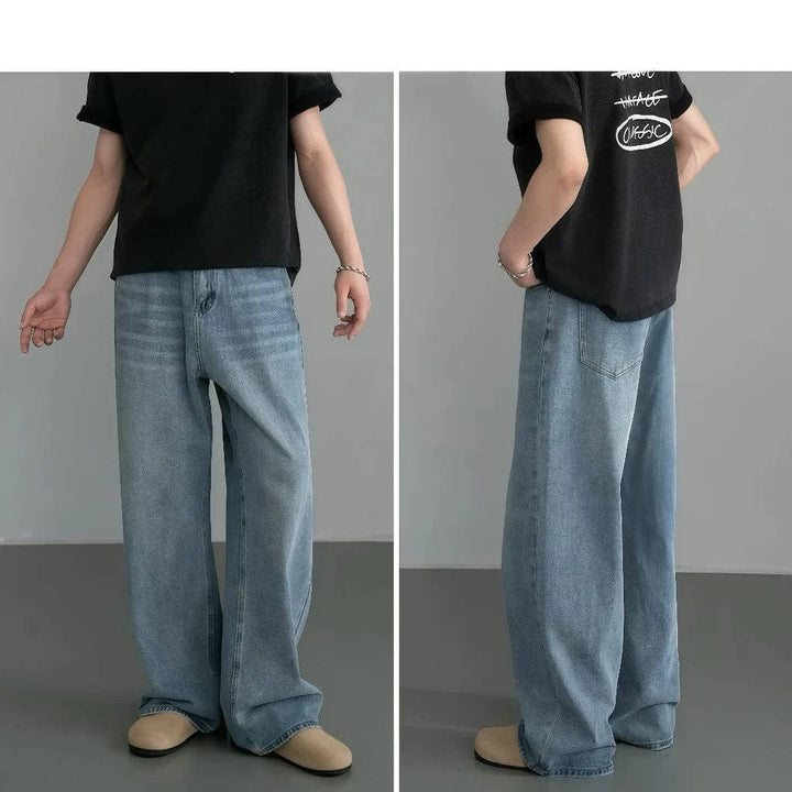 Vintage Wide-Leg Denim Pants for Men