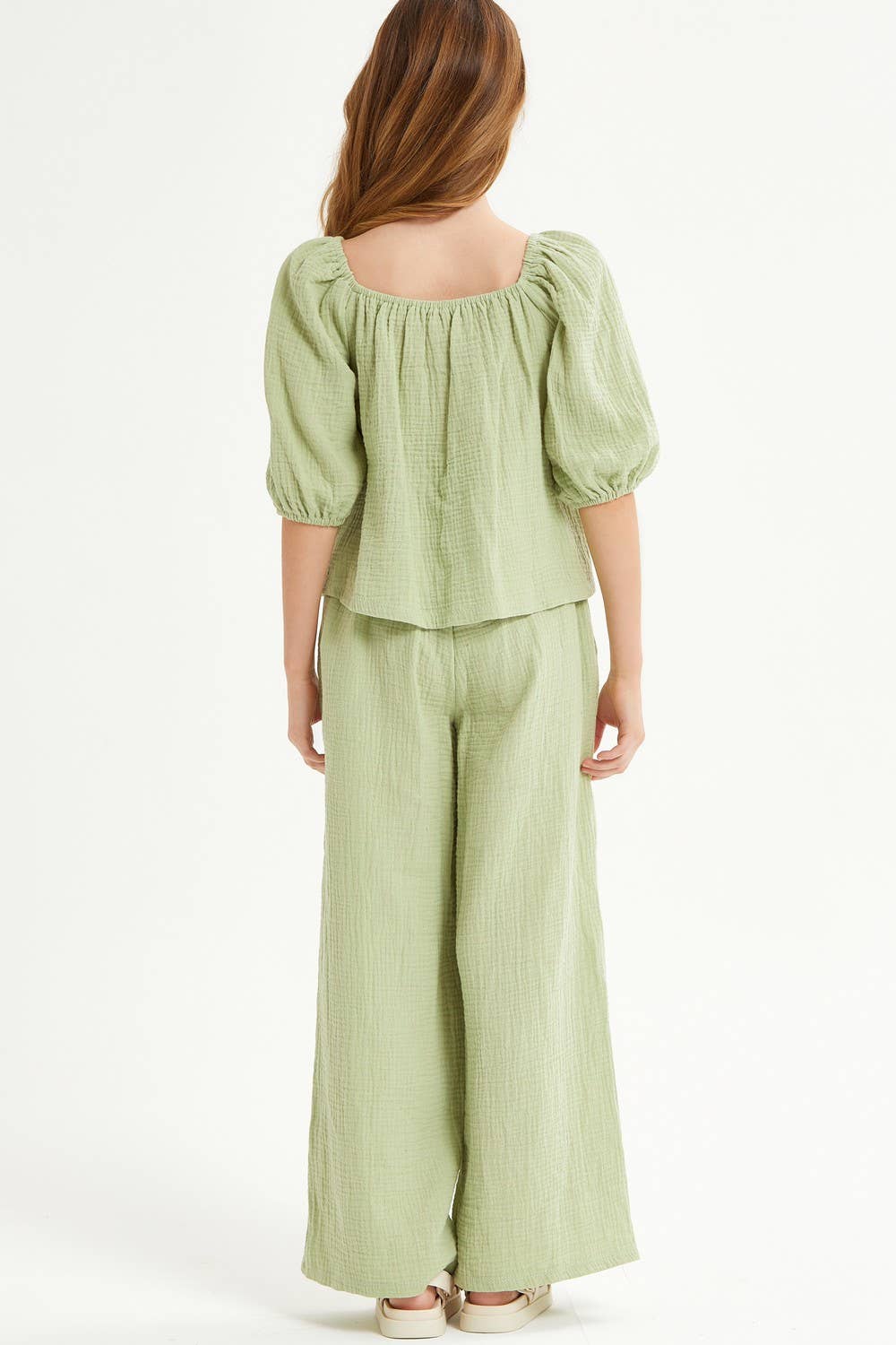 Wide Legs Cotton Gauze Pants