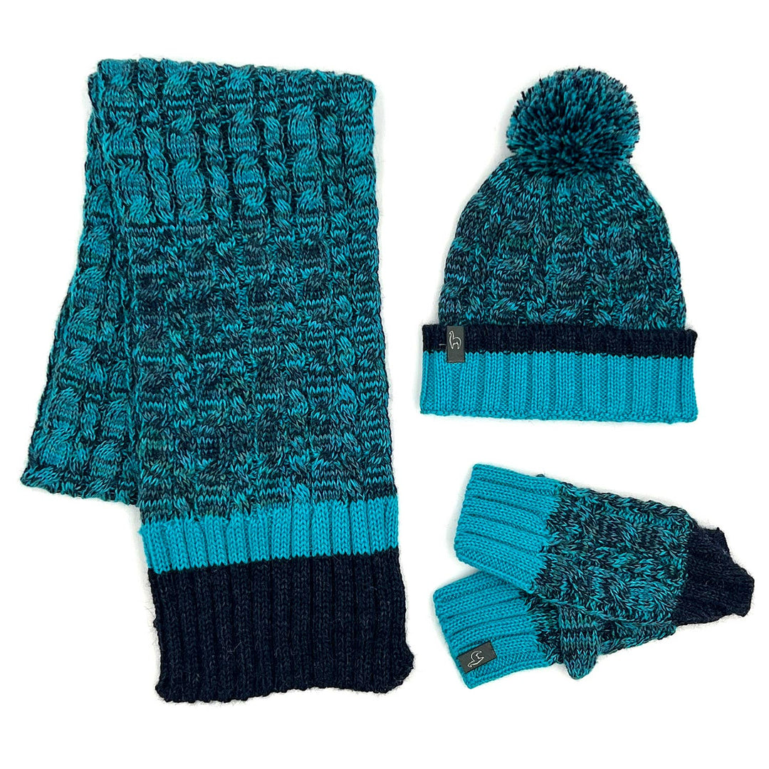 Kid's Alpaca Scarves - Braided - Blueberry Twist