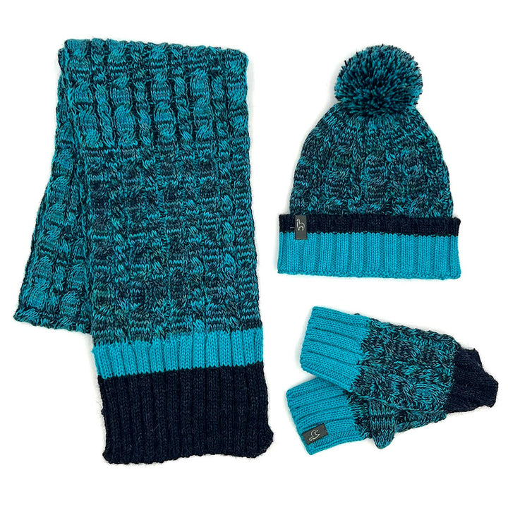 Kid's Alpaca Scarves - Braided - Blueberry Twist