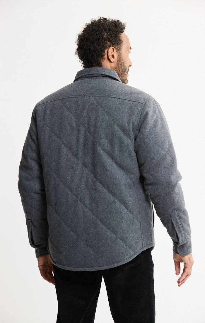 Quilted Brushed Knit Shirt Jacket