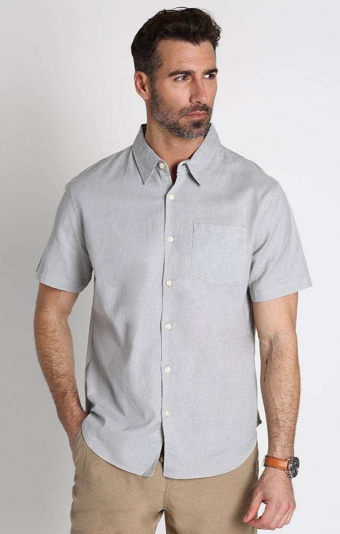 Cotton Linen Blend Short Sleeve Shirt