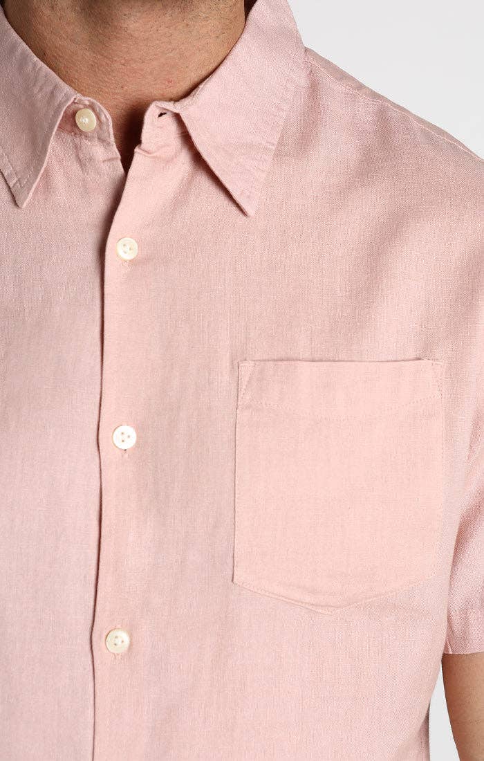 Cotton Linen Blend Short Sleeve Shirt