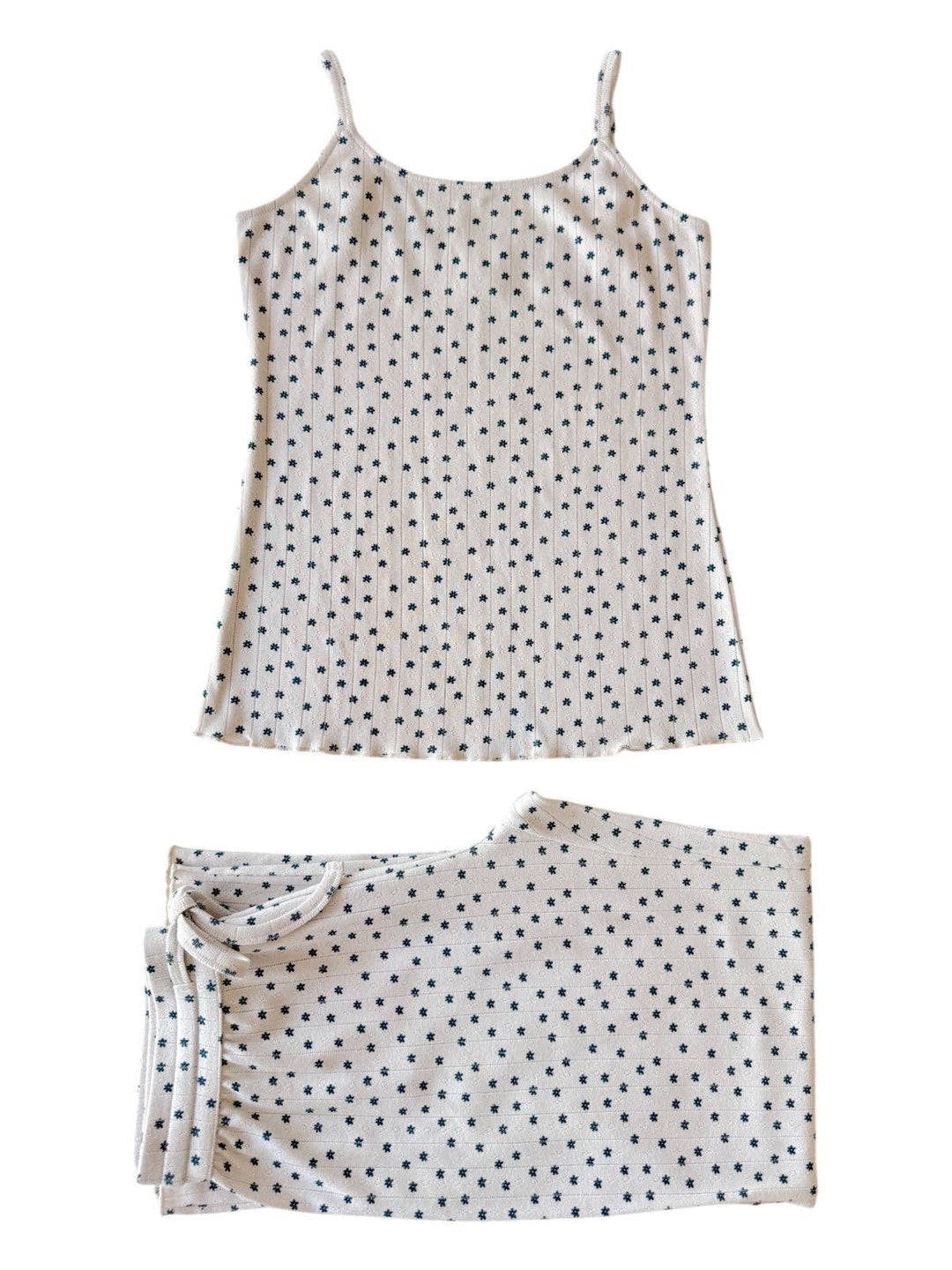 Blue Flower / Organic Pointelle Women's Cami Lounge Set