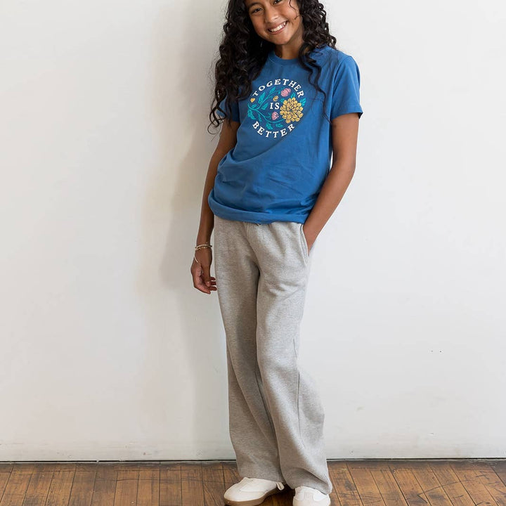 Kids Cozy Fleece Wide Leg Pants: 100% Organic Cotton