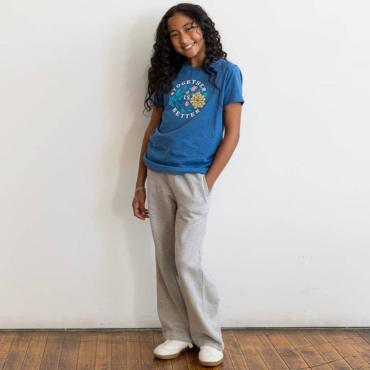 Kids Cozy Fleece Wide Leg Pants: 100% Organic Cotton
