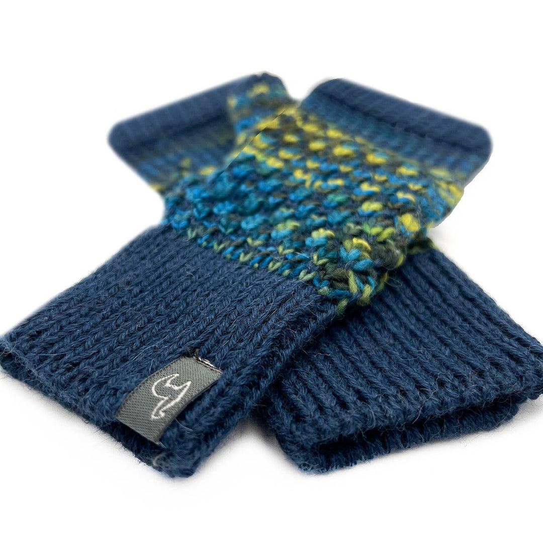 Kid's Alpaca Gloves - Speckle - Bluefish