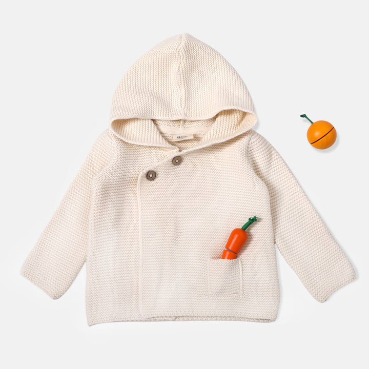 Milan Pastel Hooded Sweater Knit Baby Jacket (Organic Cotton