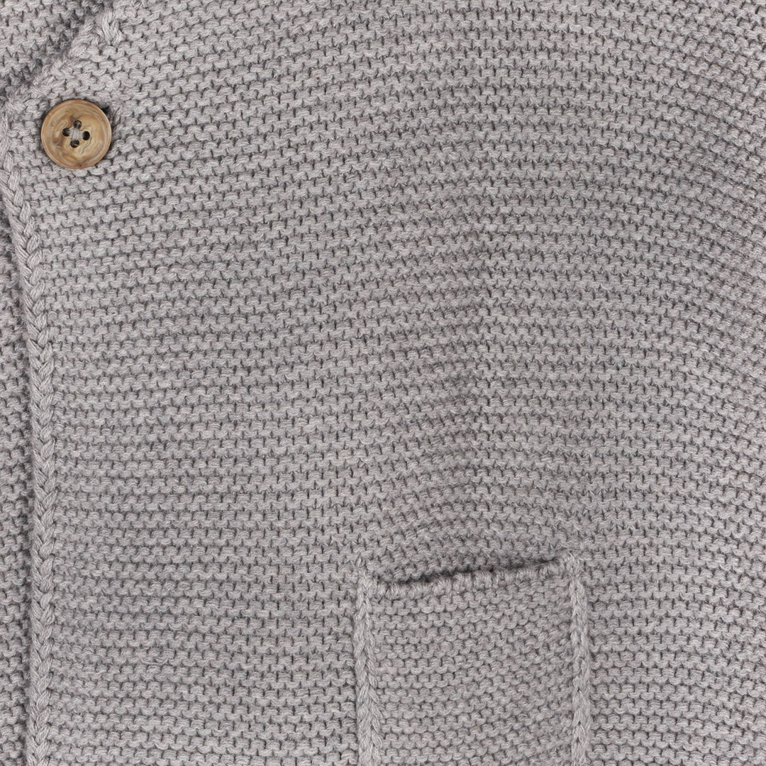 Hooded Button & Pocket Sweater Knit Baby Jacket (Organic)