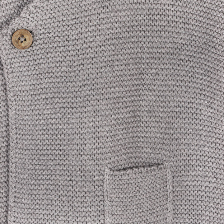 Hooded Button & Pocket Sweater Knit Baby Jacket (Organic)