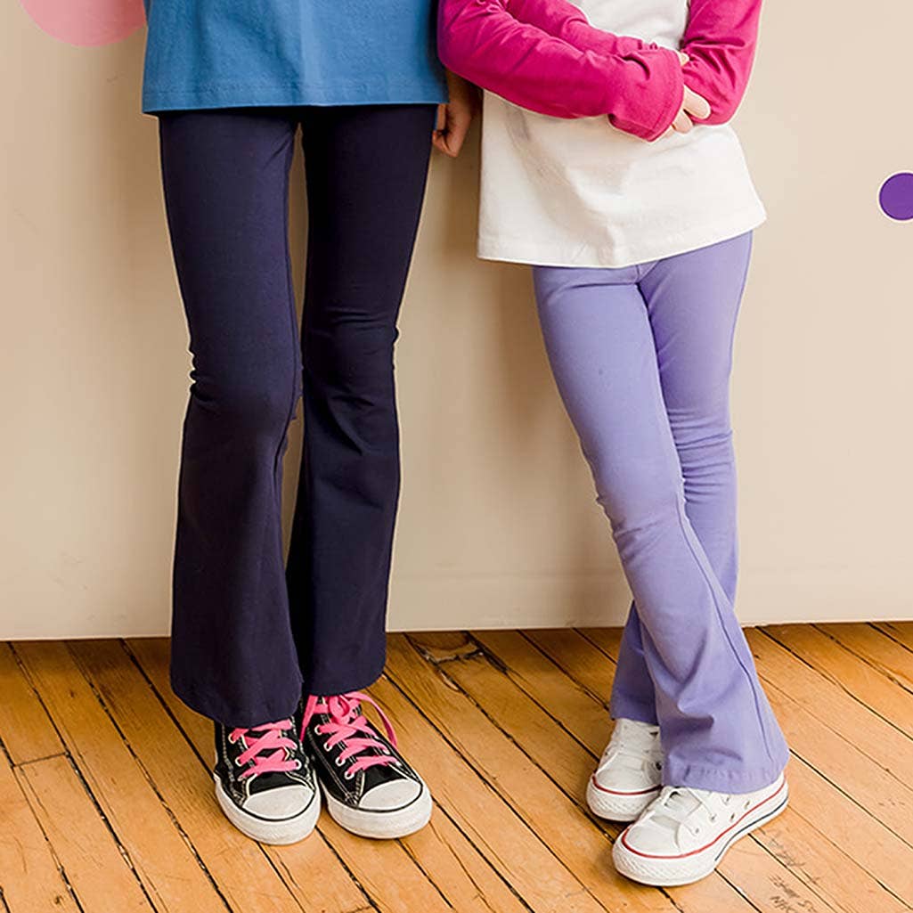 Girls Organic Cotton Flared Leggings Core Colors
