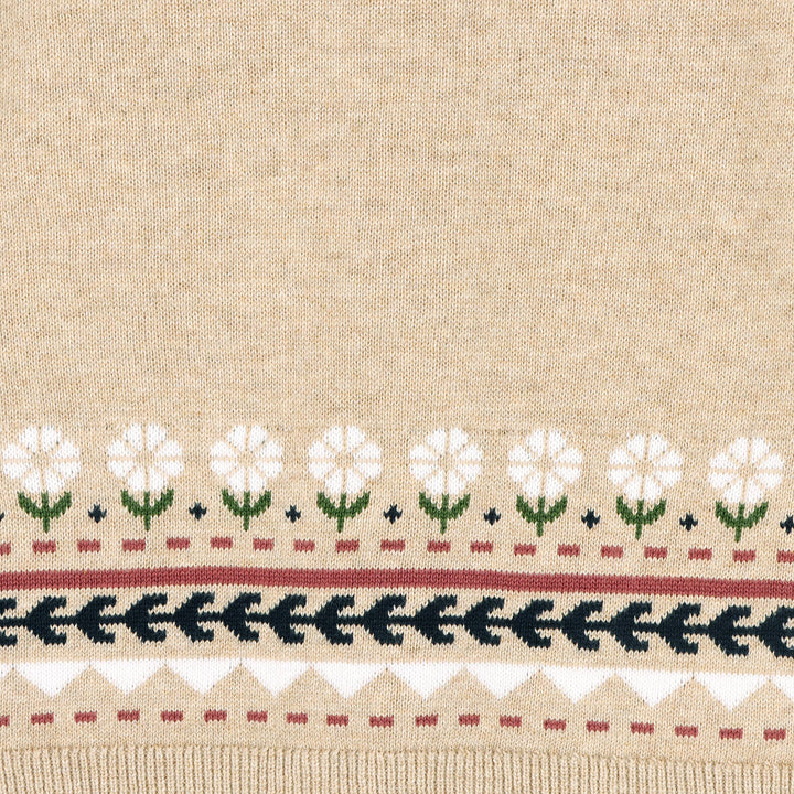 Fair Isle Baby Girl Sweater Knit Dress (Organic Cotton)