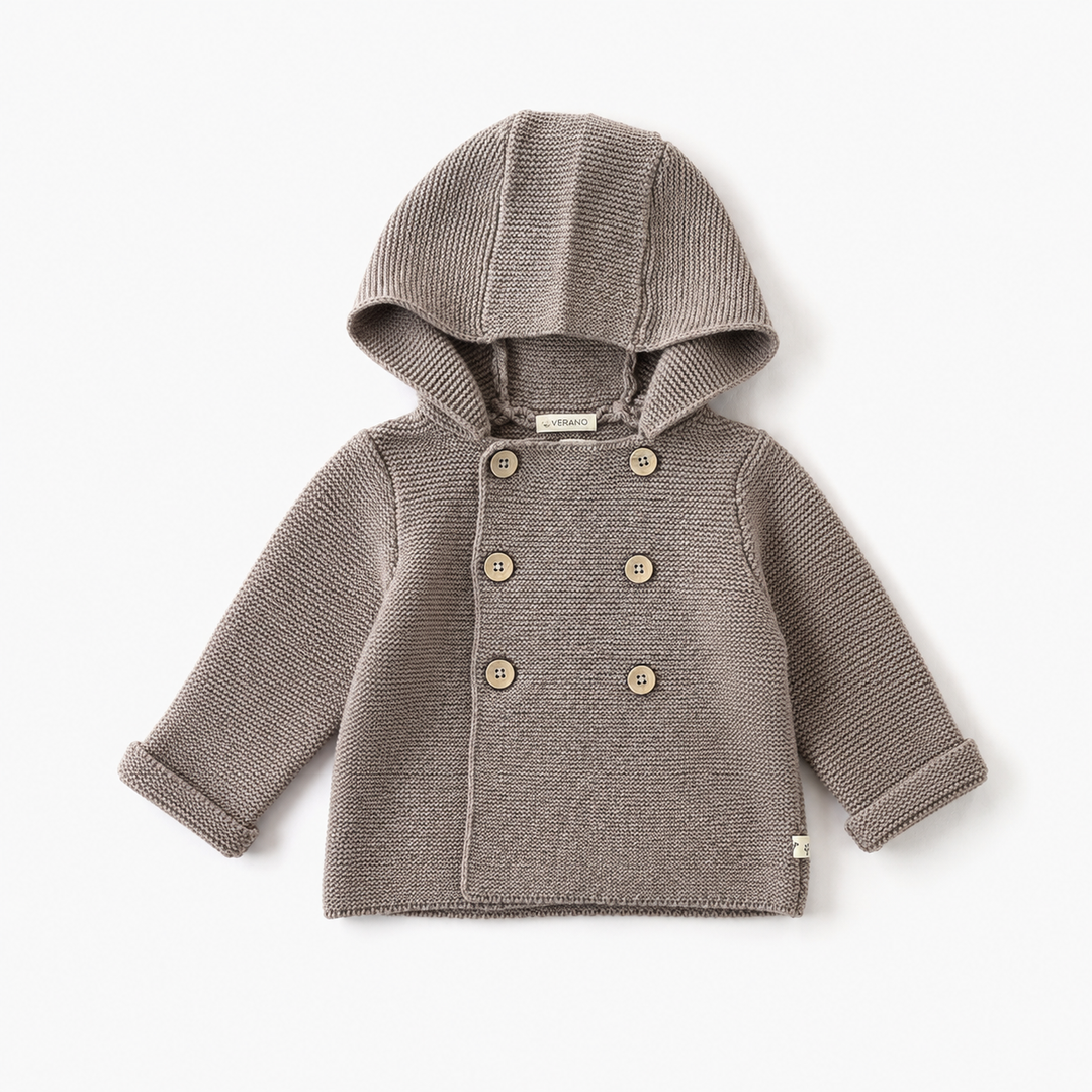 Hooded Double Button Baby Coat Jacket (Organic) 4 Colors