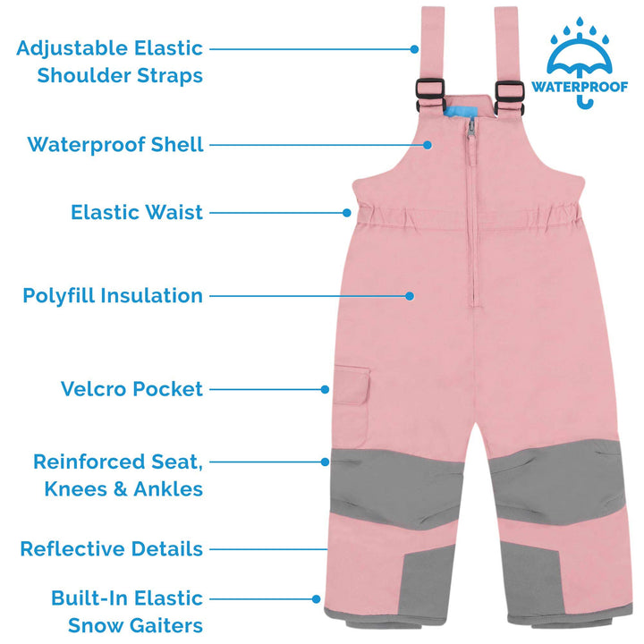 Dusty Pink | Kids Snow Overalls