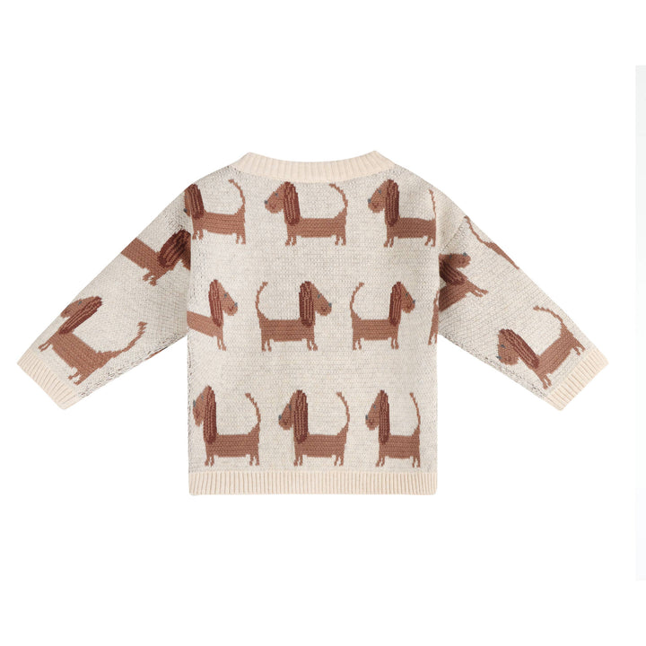 Doxie Dog Jacquard Knit Baby Pullover (Organic Cotton)