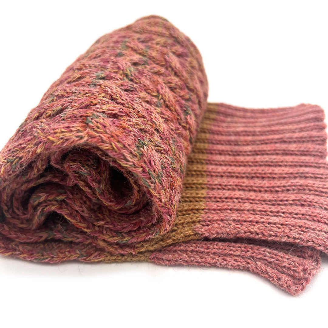 Kid's Alpaca Scarves - Braided - Sunny Swirl