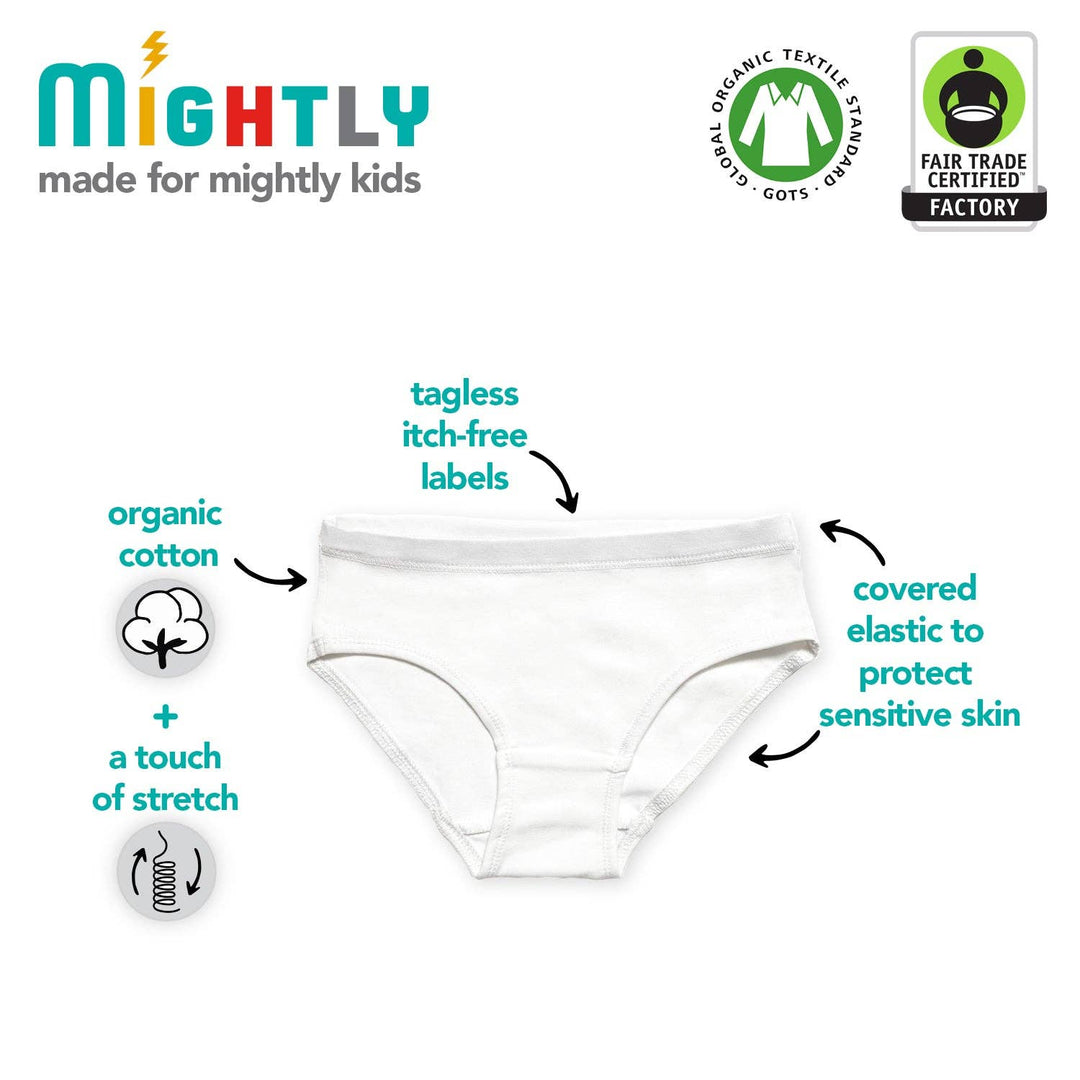Girls Organic Cotton Bikini Underwear 3 Pack