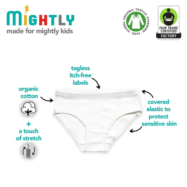 Girls Organic Cotton Bikini Underwear 3 Pack