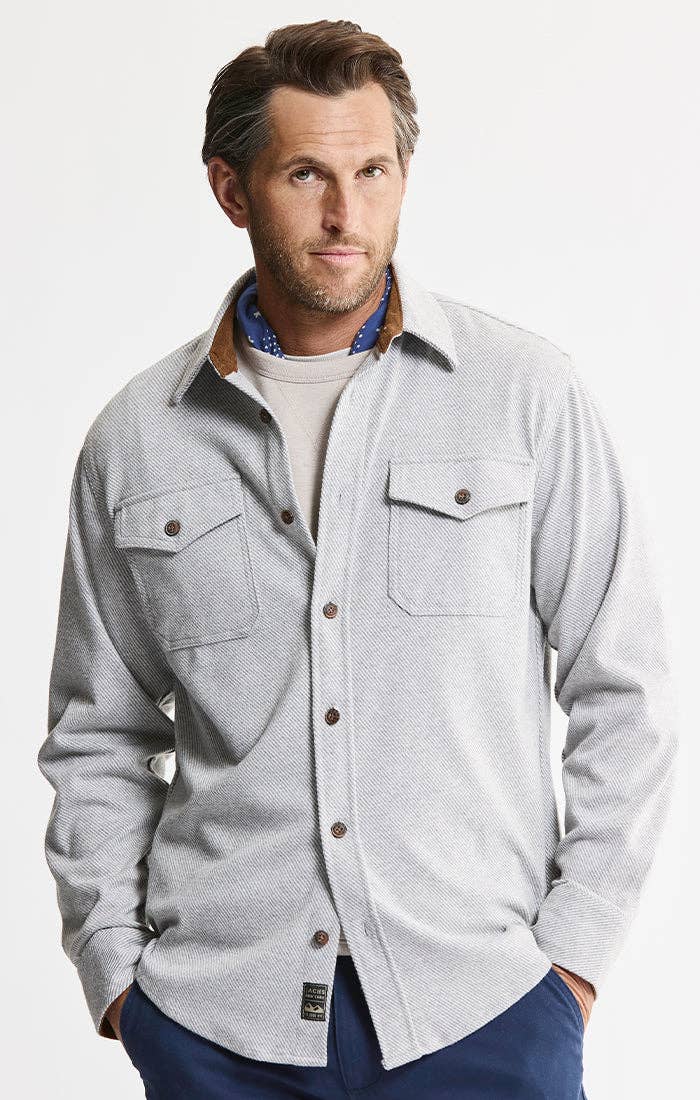 Knit Flannel Button-Up Shirt